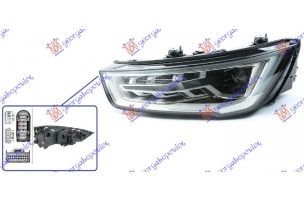 Φανος Εμπρος BI-XENON Με Φως Ημερας Led (S1) (HELLA) Αριστερα Audi A1 14-18 - 127105172