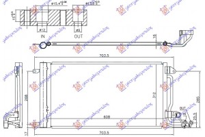 Ψυγειο A/C 1.0 TSI/1.4 Tfsi Βενζινη 1.4 Tdi Πετρελαιο 16- (608x312x16) Audi A1 14-18 - 127106410