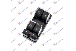 Διακοπτης ΠΑΡΑΘ. ΕΜΠ. (Τετραπλός) (10pin) (Χρώμιο/Μαύρο) Αριστερα Audi A7 Sportback 10-14 - 126107174