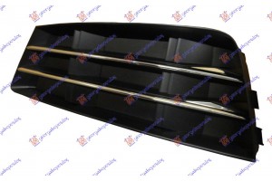 Διχτυ Προφυλακτηρα Εμπρος (ΧΩΡΙΣ Τρυπα Για ΑΙΣΘΗΤΗΡΑ) Με Χρωμιο Δεξια Audi A4 15-18 - 130104803