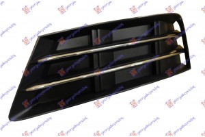 Διχτυ Προφυλακτηρα Εμπρος (ΧΩΡΙΣ Τρυπα Για ΑΙΣΘΗΤΗΡΑ) Με Χρωμιο Αριστερα Audi A4 15-18 - 130104804