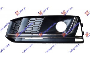 Διχτυ Προφυλακτηρα Εμπρος (ΜΕ Τρυπα Για ΑΙΣΘΗΤΗΡΑ) Με Διακοσμητικο Χρωμιο (S-LINE) Αριστερα Audi A4 15-18 - 130104817