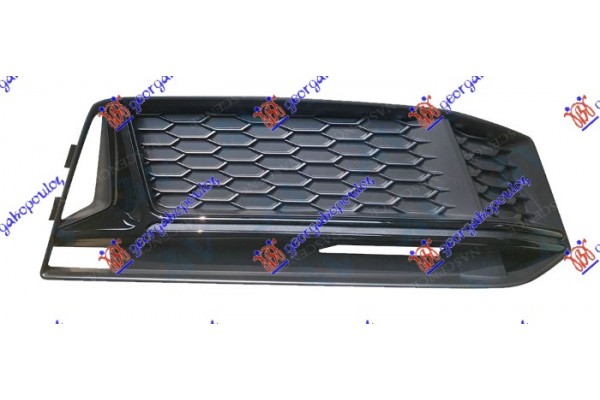 Διχτυ Προφυλακτηρα Εμπρος (ΧΩΡΙΣ Τρυπα Για ΑΙΣΘΗΤΗΡΑ) Με Διακοσμητικο Μαυρο Γυαλιστερο (S-LINE) Δεξια Audi A4 15-18 - 130104823
