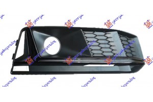 Διχτυ Προφυλακτηρα Εμπρος (ΜΕ Τρυπα Για ΑΙΘΗΤΗΡΑ) Με Διακοσμητικο Μαυρο Γυαλιστερο (S-LINE) Δεξια Audi A4 15-18 - 130104828