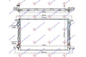 Ψυγειο Νερου 1.4 Tfsi Βενζινη - 2.0 Tdi Πετρελαιο (720x480x26) Παροχες ΟΔΗΓ. 38/38 Audi A4 15-18 - 130106310