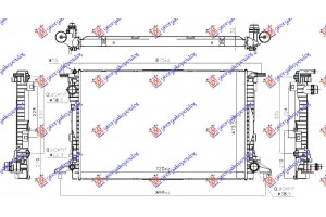 Ψυγειο Νερου 2.9-3.0 Tfsi Βενζινη Αυτοματο - 3.0 Tdi Πετρελαιο Αυτοματο (720x470x32) Παροχες Διαγωνια Audi Q7 19-24 - 125206330