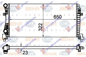 Ψυγειο Νερου 1.2 Tsi Βενζινη (650x325x24) (MAHLE BEHR) Skoda Yeti 13- - 747106335
