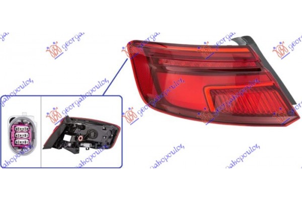 Φανος Πισω Εξω Led Δυναμικο Sportback (HELLA) Αριστερα Audi A3 3D/SPORTBACK 16-20 - 132205822