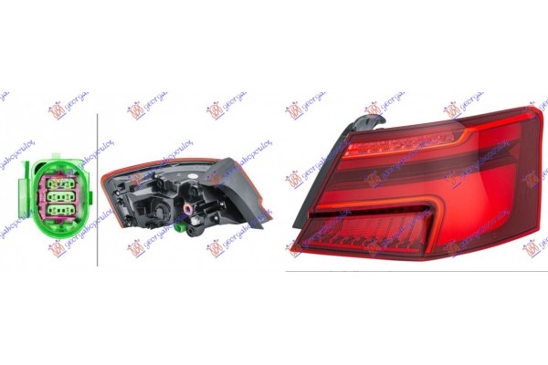 Φανος Πισω Εξω Led Δυναμικο (HELLA) Δεξια Audi A3 3D/SPORTBACK 16-20 - 132205833