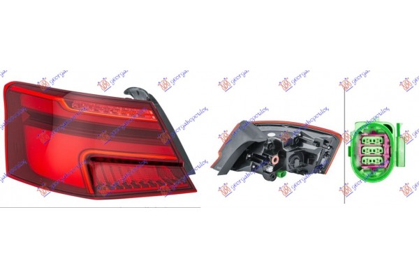 Φανος Πισω Εξω Led Δυναμικο (HELLA) Αριστερα Audi A3 3D/SPORTBACK 16-20 - 132205834