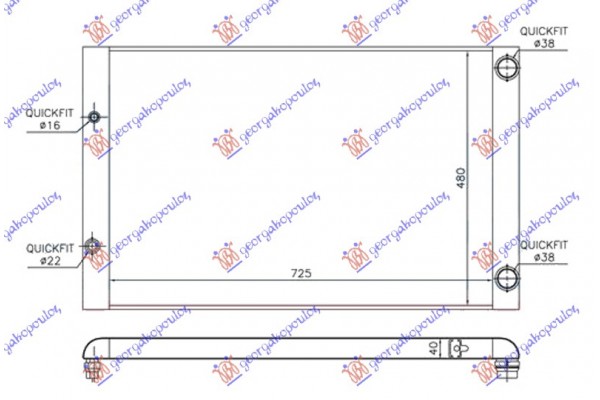 Ψυγειο Νερου 3.7-4.2i Βενζινη (725x480x40) Κολαρα Συνοδηγο Audi A8 02-09 - 133906310