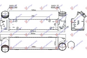 Ψυγειο Intercooler 1.6-2.0 (16i-20i/X-28i) Βενζινη (508x127x106) Κολαρα Φ 70/70 Bmw X1 (E84) 09-13 - 150006210