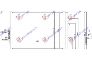 Ψυγειο A/C 3.0 (28 iX) Βενζινη (565Χ420Χ16) Bmw X3 (F25) 11-14 - 153006410