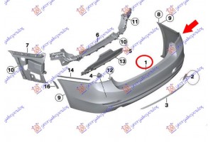 Προφυλακτηρας Πισω Βαφομενος (S.W.) (1 Μονη ΕΞΑΤΜΙΣΗ-ΜΕ/ΧΩΡΙΣ PDC) Bmw Series 3 (F30/F31) SDN/S.W. 14-18 - 154303660