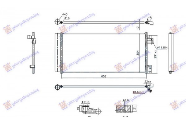 Ψυγειο A/C (652x304x12) Bmw Series 4 (G26) Gran Coupe 20- - 159206400