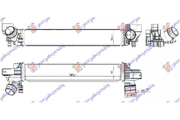 Ψυγειο Intercooler 1.5 (225xe HYBRID) Βενζινη (585x95x98) Bmw Series 2 (F45/F46) ACTIVE/GRAN Tourer 14-17 - 157106220