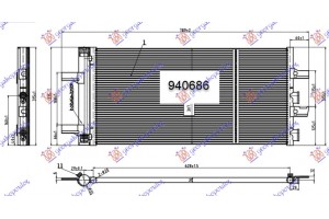 Ψυγειο A/C Για Ολα Πετρελαιο / 2.0 (220i) Βενζινη (648x307x16) Bmw Series 2 (F45/F46) ACTIVE/GRAN Tourer 14-17 - 157106420