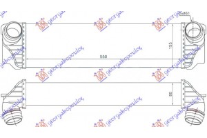 Ψυγειο INTERC.2,0-3,0 Πετρ (550x172x80) (& GT/F07) Bmw Series 7 (F01/02) 08-12 - 158006210