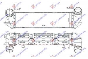 Ψυγειο Intercooler 1.6-2.0 Benzinh (495x133x100) Bmw Series 5 (F10/11) 10-13 - 160006230