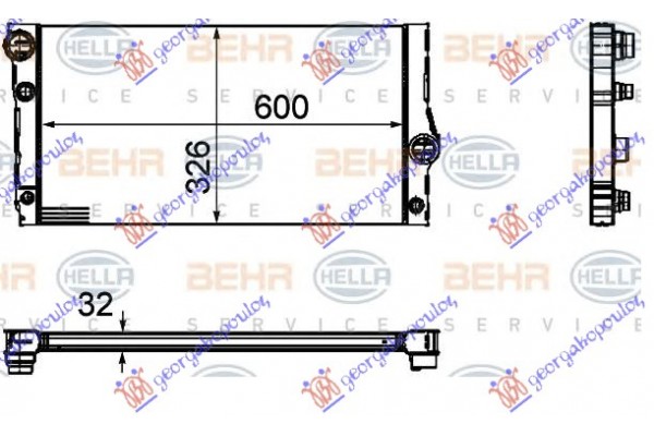 Ψυγειο Νερου 3.0535i/HYBRID Βενζινη (& GT/F07) (600x326x32) (MAHLE Behr Premium LINE) Bmw Series 7 (F01/02) 08-12 - 158006300