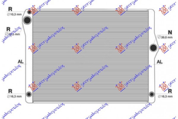 Ψυγειο Νερου 3.0 Βενζινη +/- A/C ΜΗΧΑΝΙΚΟ/ΑΥΤΟΜΑΤΟ (612x487) (3 ΣΩΛΗΝΑΚΙΑ) Bmw Series 5 (F10/11) 10-13 - 160006340