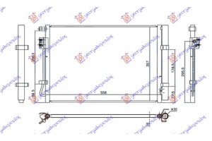 Ψυγειο A/C 1.6-2.0 (520i) - 2.0 (528i) Βενζινη (595x480x16) Bmw Series 5 (F10/11) 10-13 - 160006420
