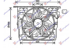 Βεντιλατερ Ψυγειου ΒΕΝΖΙΝΗ/ΠΕΤΡΕΛΑΙΟ 3 Pin Bmw Series 7 (F01/02) 12-15 - 158106440
