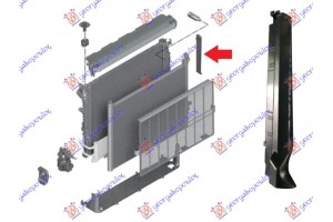 Καλυμμα Ψυγειου Πλαστικο Καθετο Αριστερα Bmw Series 5 (G30/G31) 16-20 - 160200897