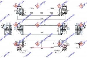 Ψυγειο Intercooler 2.0-3.0 Πετρελαιο (544x137x95) Bmw Series 5 (G30/G31) 16-20 - 160206200