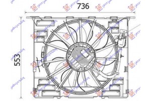 Βεντιλατερ Ψυγειου Νερου Κομπλε 2.0 ΒΕΝΖΙΝΗ/HYBRID (484mm) (600W) (4 pin) Bmw Series 6 (G32) GR. Tourismo 17-20 - 155306455