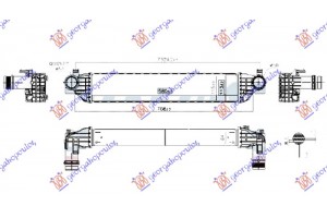 Ψυγειο Intercooler 1.4 Βενζινη - 1.6 Crd Πετρελαιο (580x110x64) Jeep Compass 16-22 - 176106200