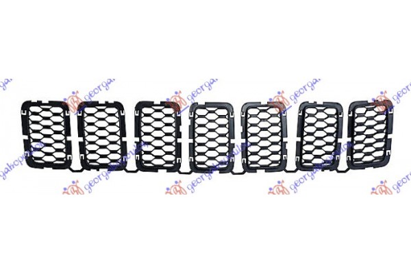 Διακοσμητικα Διχτυα Μασκας Μαυρα (ΣΕΤ 7 ΤΕΜ.) Jeep Grand Cherokee 17-21 - 177204585