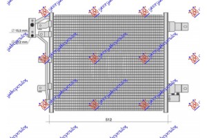 Ψυγειο A/C 3.6-3.8 Βενζινη 12- (470x450x16) Jeep Wrangler 2/4D 07-18 - 179006420