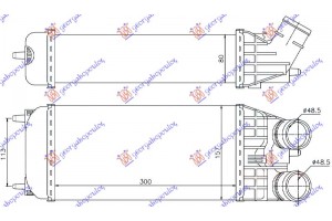 Ψυγειο Intercooler 1.2 Thp Μηχανικο (300x157x80)Φ48.5 Citroen Berlingo 08-15 - 089506220