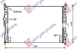 Ψυγειο Νερου 1.6 HDI/1.6-2.0 Bluehdi ΜΗΧ/ΑΥΤ. +/- A/C (65x43.5x1.8) Citroen JUMPY/SPACE Tourer 16- - 033506300
