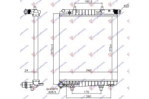 Ψυγειο Νερου 1.2 Vti Βενζινη Μηχανικο (372x340x24) Citroen C1 14- - 200106310