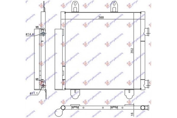 Ψυγειο A/C Για Ολα (390x350x16) R134a (KOYO) Toyota Aygo 14-18 - 827106405