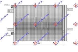 Ψυγειο A/C 1.2-1.6 Thp Βενζινη - 1.6-2.0 Bluehdi Πετρελαιο (563x416x12) Citroen C5 Air Cross 18- - 201306415