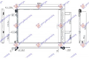 Ψυγειο A/C 1.2 Thp Βενζινη - 1.5-1.6 Bluehdi Πετρελαιο (606x429x16) Citroen Berlingo 19- - 205206410