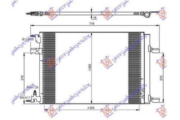 Ψυγειο A/C Βενζινη - Πετρελαιο (520x390x16) (KOYO) Opel Astra J 5D/S.W. 13-16 - 600206405