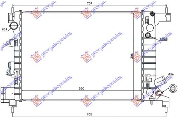 Ψυγειο 1,2i-1,4i (55x39,6x17) Chevrolet Aveo SDN-H/B 12- - 237006300