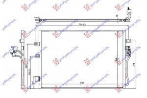 Ψυγειο A/C ΒΕΝΖΙΝΗ/ΠΕΤΡΕΛΑΙΟ Μηχανικο (645x445x16) Fiat Freemont 11- - 291606400
