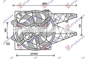 Βεντιλατερ Ψυγειου Κομπλε 1.6-2.0 Πετρελαιο (400mm) (500W) Alfa Romeo Giulietta 10- - 100006450