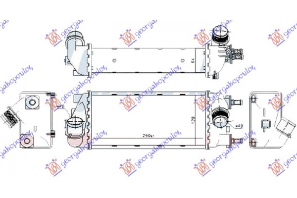 Ψυγειο Intercooler 0.9 Turbo Βενζινη - 1.3 Jtd Πετρελαιο (290x130x64) Fiat Panda New 12- - 295006200