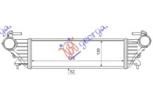 Ψυγειο Intercooler Για Ολα ΒΕΝΖΙΝΗ-ΠΕΤΡΕΛΑΙΟ (570x130x50) Fiat Tipo 16-21 - 300006200