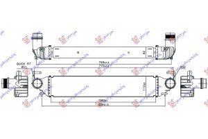 Ψυγειο Intercooler Ολα Βενζινη Πετρελαιο (580x112x62) Jeep Renegade 14-18 - 181006200