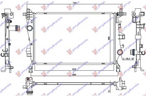 Ψυγειο Νερου 1.4i Turbo Βενζινη /1.6 Crd Πετρελαιο ΜΗΧΑΝΙΚΟ/ΑΥΤΟΜΑΤΟ (620x388x16) Jeep Renegade 14-18 - 181006300