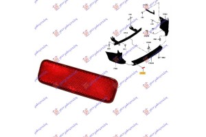 Αντανακλαστικο ΠΡΟΦΥΛ. Πισω (Ε) Αριστερα Ford TRANSIT/TOURNEO Connect 13-19 - 317106102