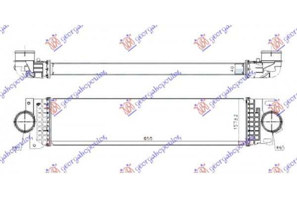 Ψυγειο Intercooler 1.0 Ecoboost Βενζινη (655x160x40) Ford Mondeo 14- - 318106220