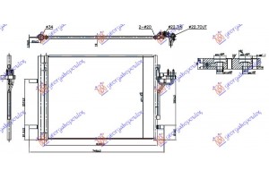 Ψυγειο A/C 1.6 Tdci Econetic (62.6x47.0x1.6) Ford Focus 11-14 - 320006430